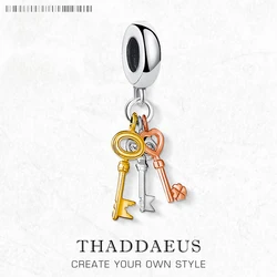 Fashion Hot Keys Pendant Dangle Charm For Women Brand New 925 Sterling Silver Romantic Jewelry Gift