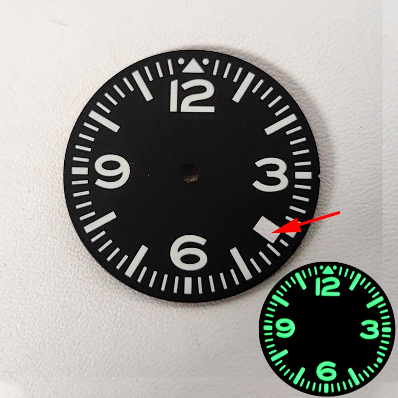 カスタマイズされた28.5mm腕時計文字盤、NH35/NH36ムーブメント、SKX007/6105タートル/サムライ対応、グリーン夜光仕様