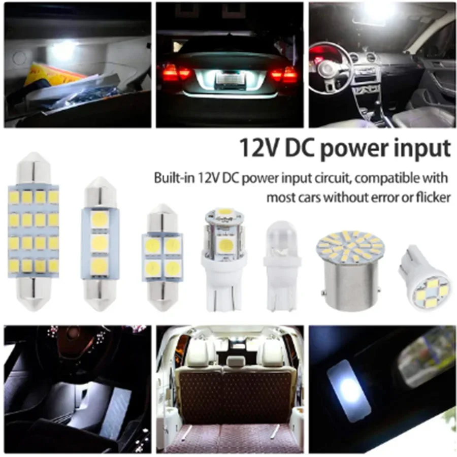 42 Pcs SMD LED  xenon indoor bulb T10 6000K SMD LED replacement car trunk RV interior bulb dome/license plate/reading bulb