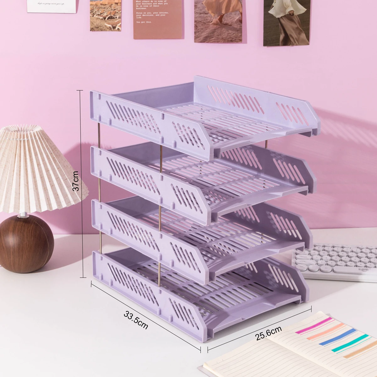 Four-Layer File Folder Tray on the Desktop, Multi-Layer Storage Rack, Book Stand, Organizer Rack, Storage Box Rack, Document Frame