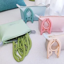 Travel Folding Plastic Clothes Hangers Portable Business Trip Storage Bag Student Dormitory Socks Underwear Drying Rack