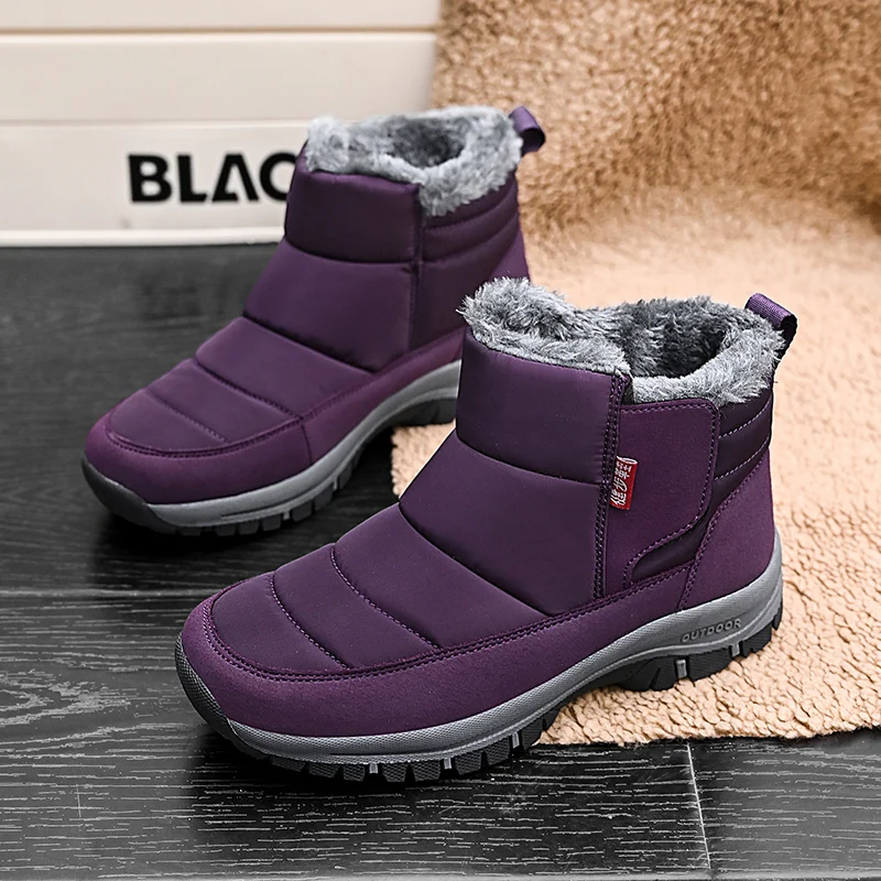 

Women's Ankle Boots for Winter Outdoor Hiking Fashionable Men's Snow Boots with Thick Soles and Anti Slip Rubber Boots for Women