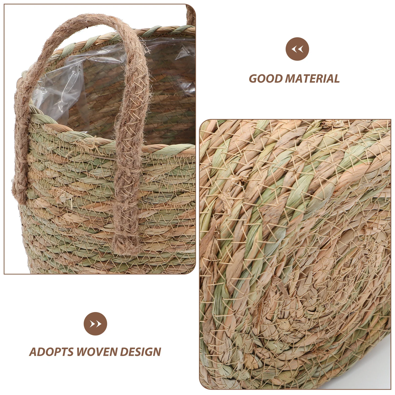 

Woven Flower Basket Strong Durable Elegant Home Decor Practical Storage Container Desktop Planter Flower Basket Desktop Decor
