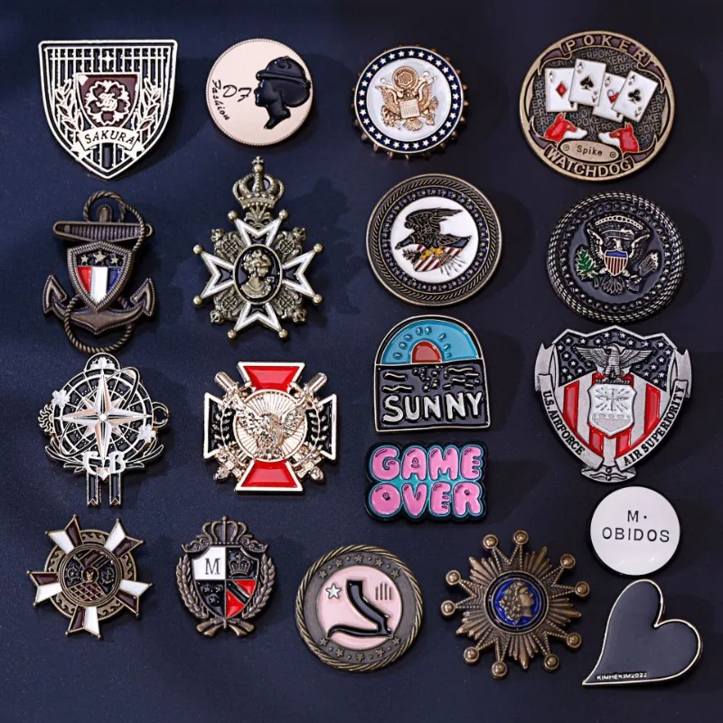 Vintage Navy British Brooches Badge for Denim Jacket pants and Retro Art Backpack Decoration  Brooch Pin for Academy Accessories