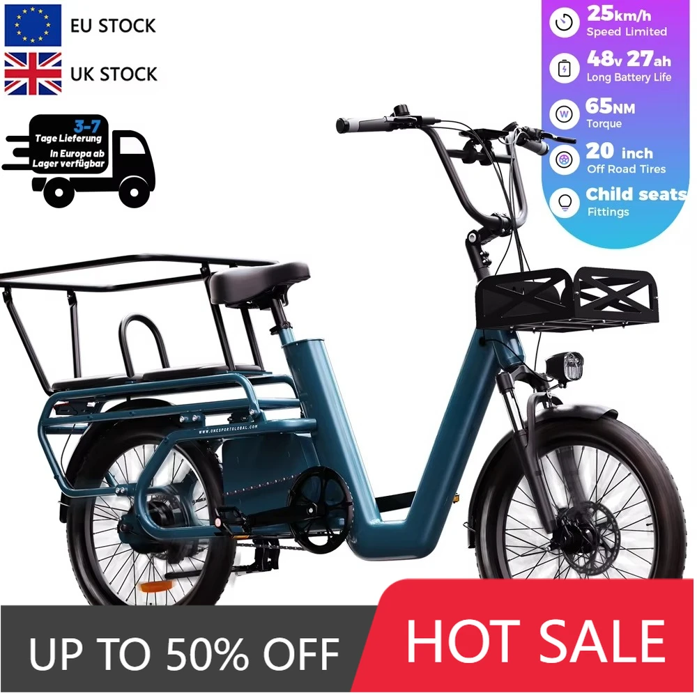 

JYF ONESPORT OT01 Electric Hybrid Road Electric Bike 27Ah Large Battery Rear Wheel Hub 250W Motor Child Seat Includes Free Shipp