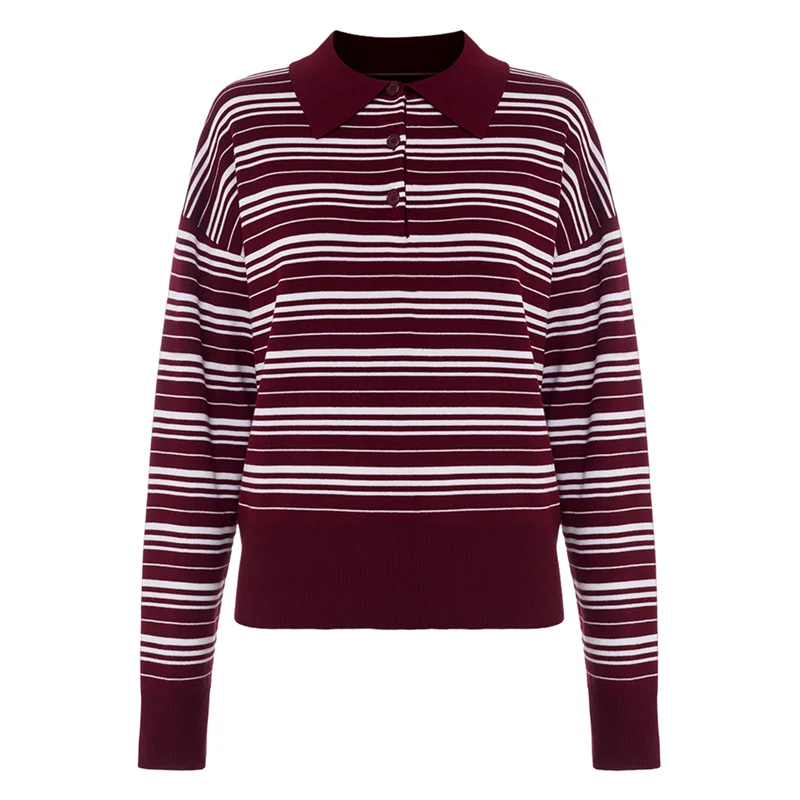 

AG-Women's Striped Shirt Long Sleeve Color Block Tops Notched Neck Summer Tee