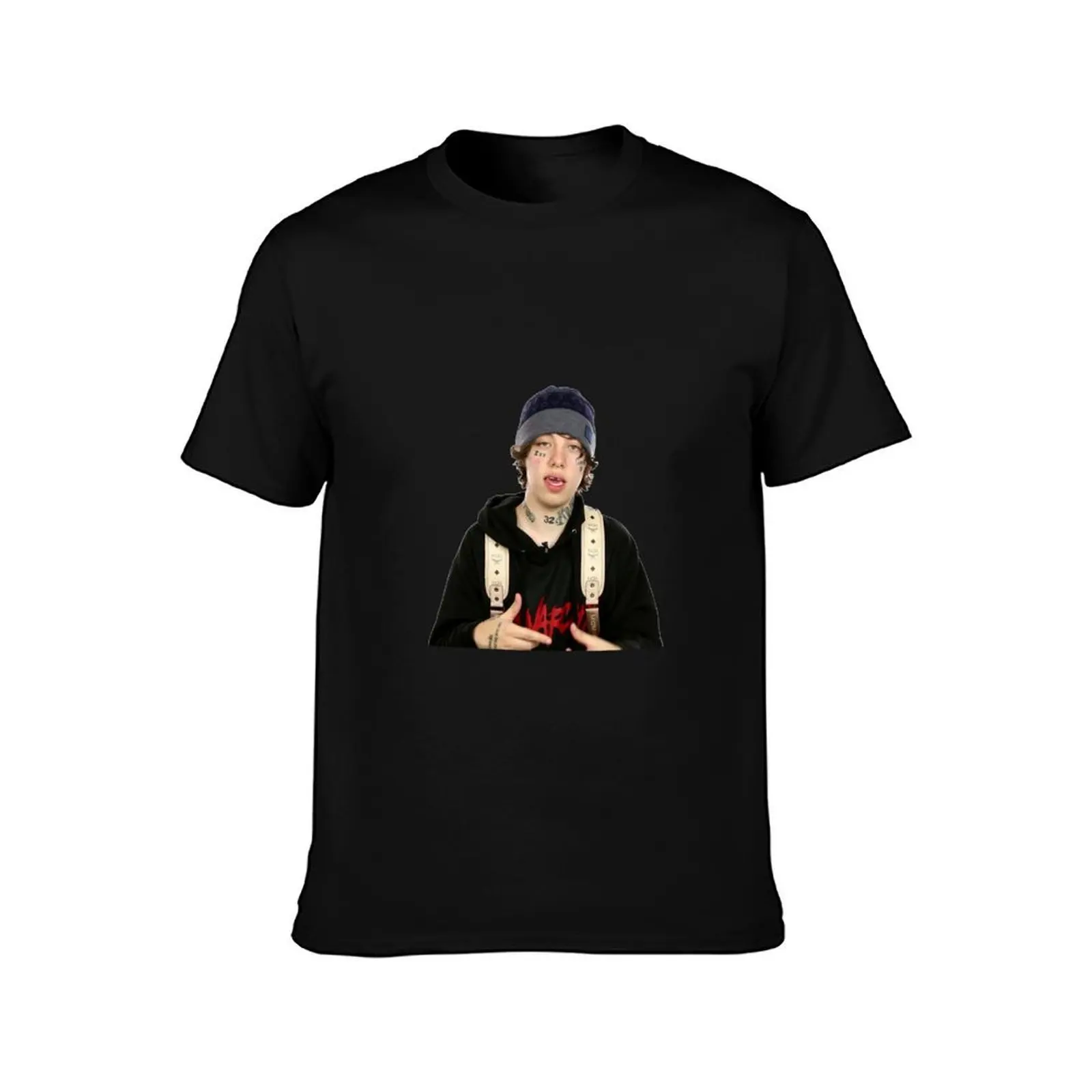 lil xan but hes got a white background T-Shirt, Summer Casual Cotton Tee, Oversized Streetwear Tops, Vintage Graphic Print