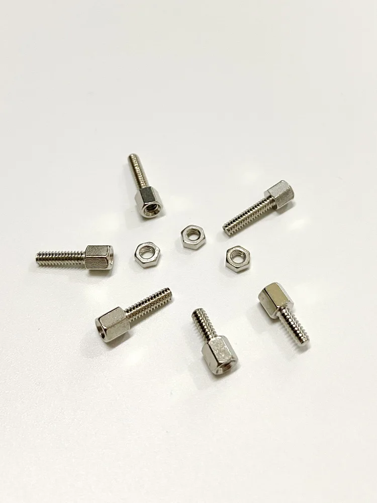 Copper Iron Nickel Plated Material Thread Model 4-40 Diameter 2.75mm Serial Data Cable Socket Fixing Screw Stud Nut Standoffs