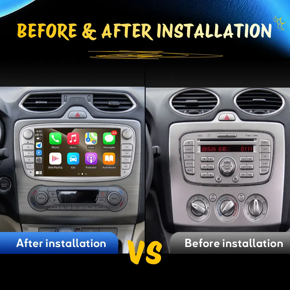 7 inch For Ford Focus Mondeo s-max c-max Galaxy Kuga 2008-2011 Car Radio Android 16 (OS) Bluetooth 4G Touch Screen Head Unit IPS