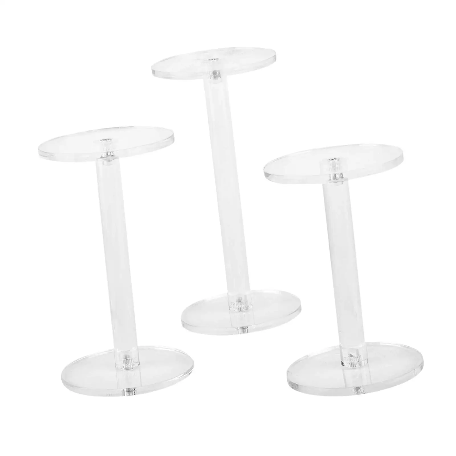 3 Pieces Round Acrylic Display Riser Stand for Earrings Small Cake Display