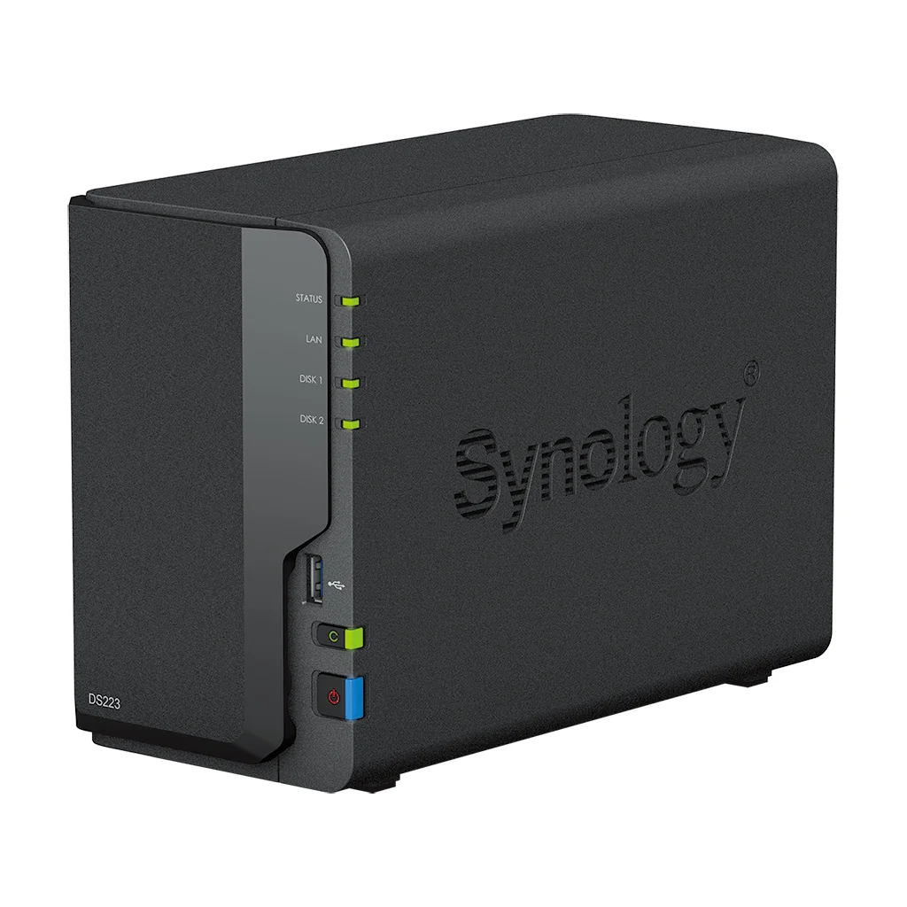 Synology DiskStation DS223 2 خليج ناس شبكة التخزين (Diskless) منصة إدارة البيانات للمنزل والمكتب الصغير 2023 جديد
