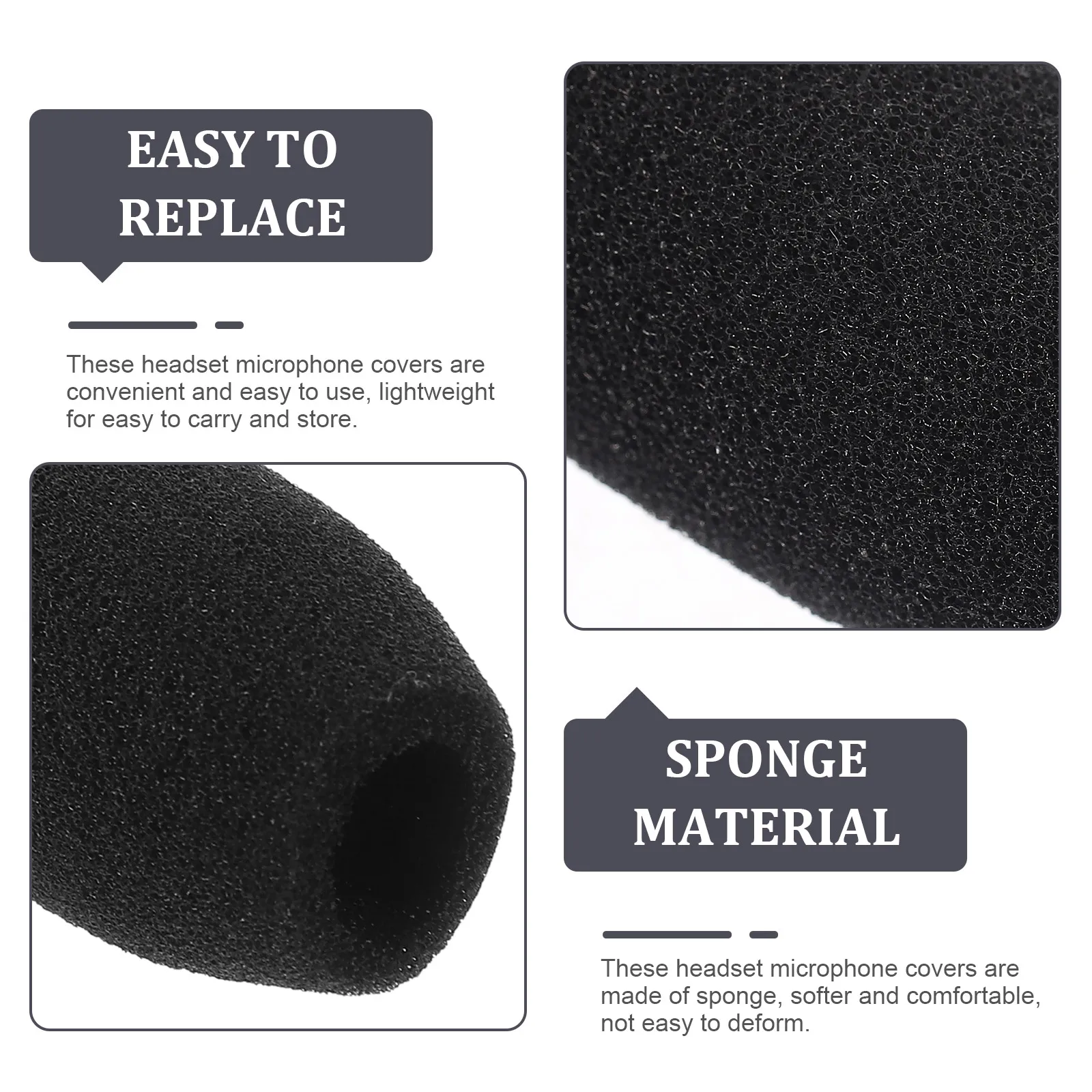 

2Pcs Lapel Mic Wind Cover Sponge Microphone Shield Noise Reduction Microphone Windscreen Teaching Meeting Accessories