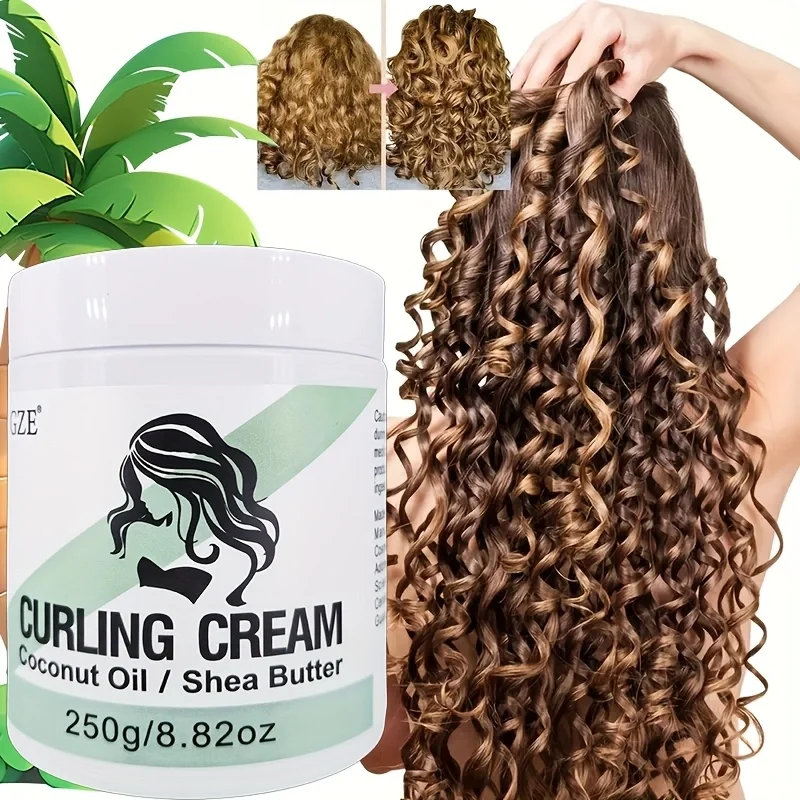 

GZE Coconut Curl Defining Cream Defined Bouncy Curls and Frizz-Free Curls Waves- Curl Definition and Hydrates Hair Frizz