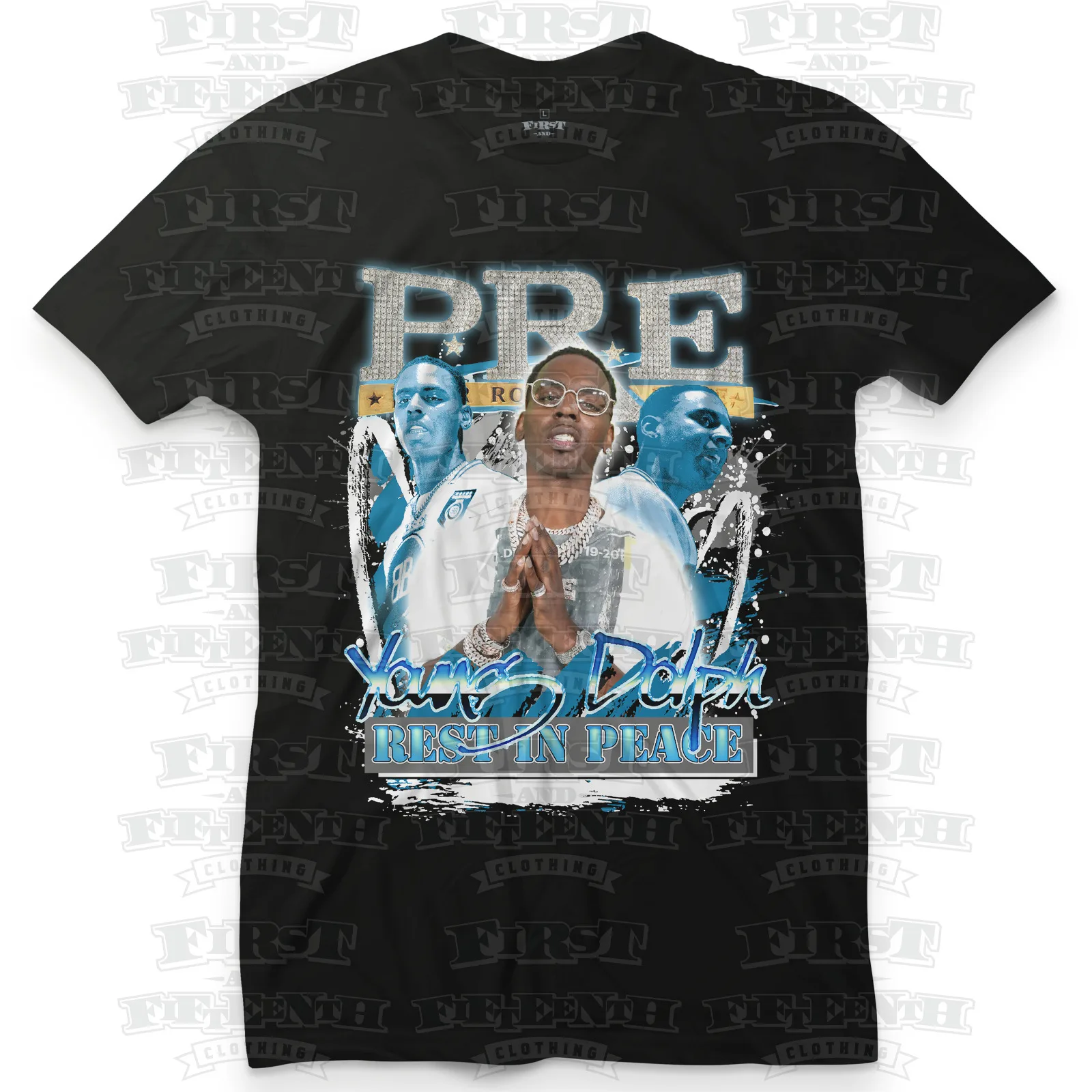 T-shirt unisex con opere d'arte originali 2021 Young Dolph Rest In Peace RIP