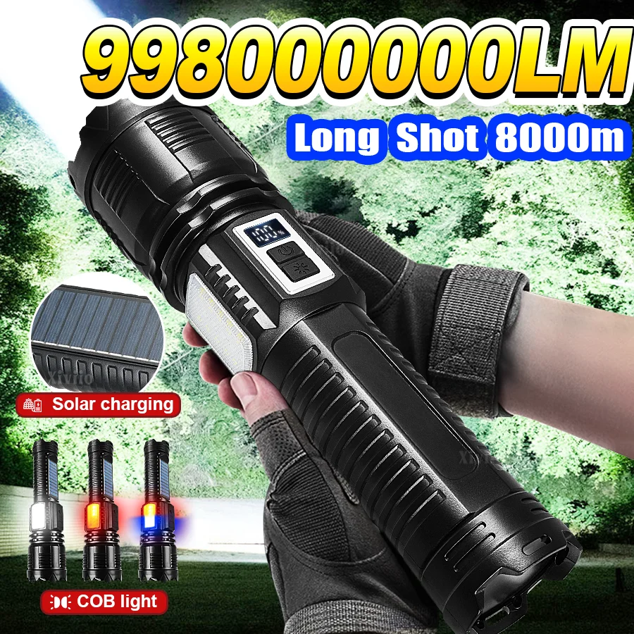 big rechargeable flashlight PFSN professioner Powerful Waterproof Searchlight with P50 LED Brightest 6000 Lumen Tactical Flashlight Super Bright Torch Best for Hiking Hunting Camping Outdoor Sport The LitezAll Bigger Better Brighter Rechargeable Flashlight delivers the perfect combination of innovation Big Larry 600 Rechargeable Work
