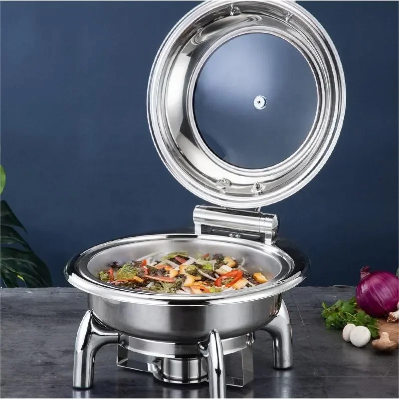 Catering Supplies Food Warm Buffet Stove Hot Pot Stainless Steel Round Hot Pot Buffet Set