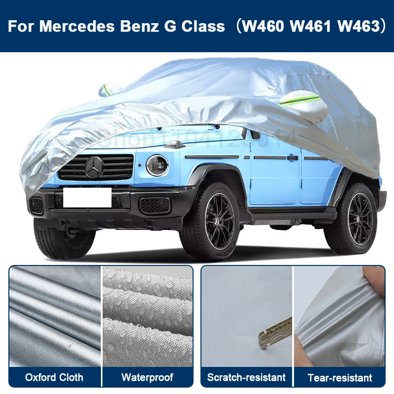 

Всепогодный чехол для автомобиля Mercedes-Benz G-класса W460 W461 W463 с отражающими полосами, водонепроницаемый, снегозащитный, пылезащитный, с защитой от УФ-излучения