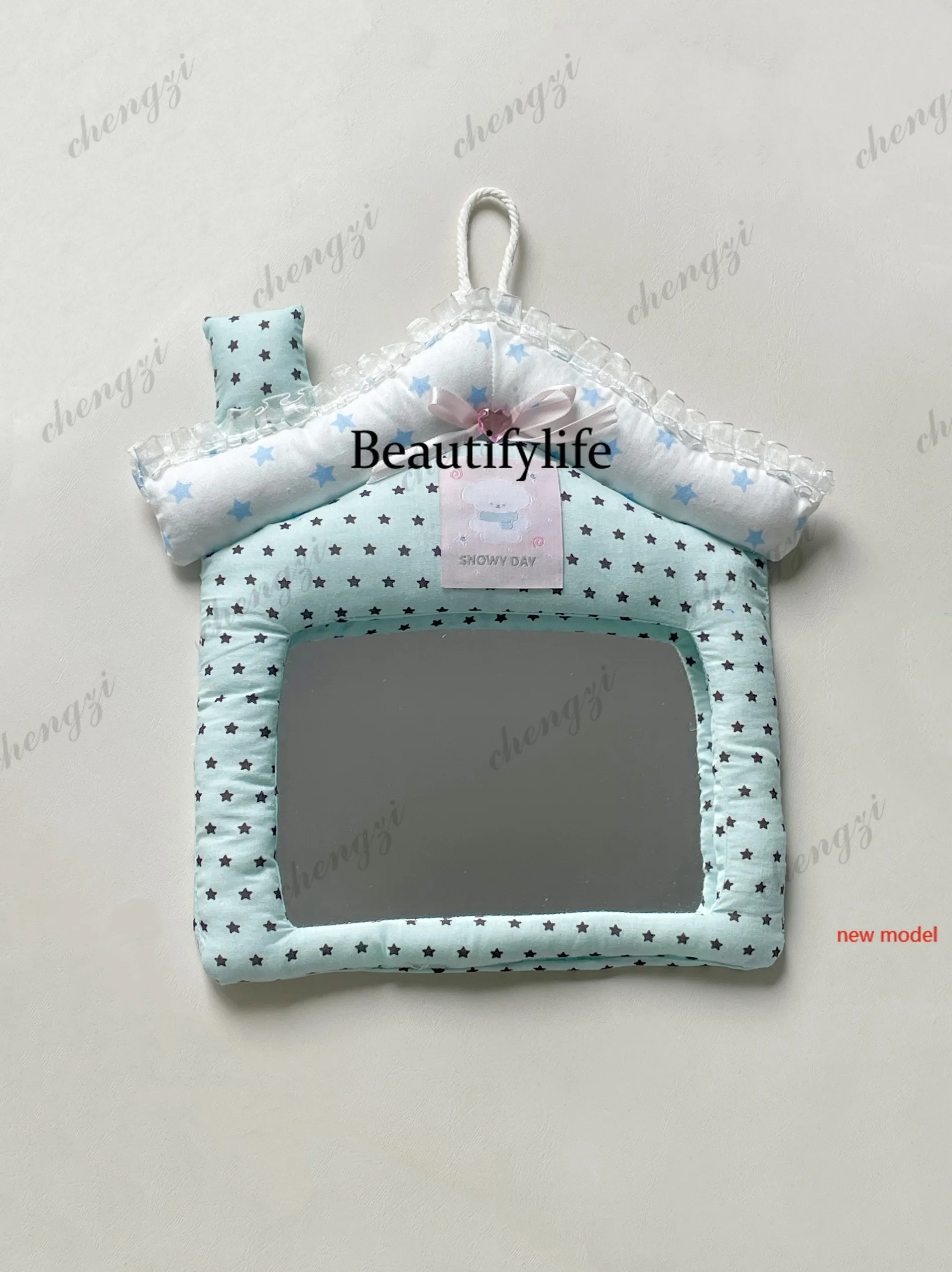 A68Personalised Mirror Decor Retro Portable Modern Custom Compact Mini Mirror Decor Bedroom Standing Espelho Living Room Decorat