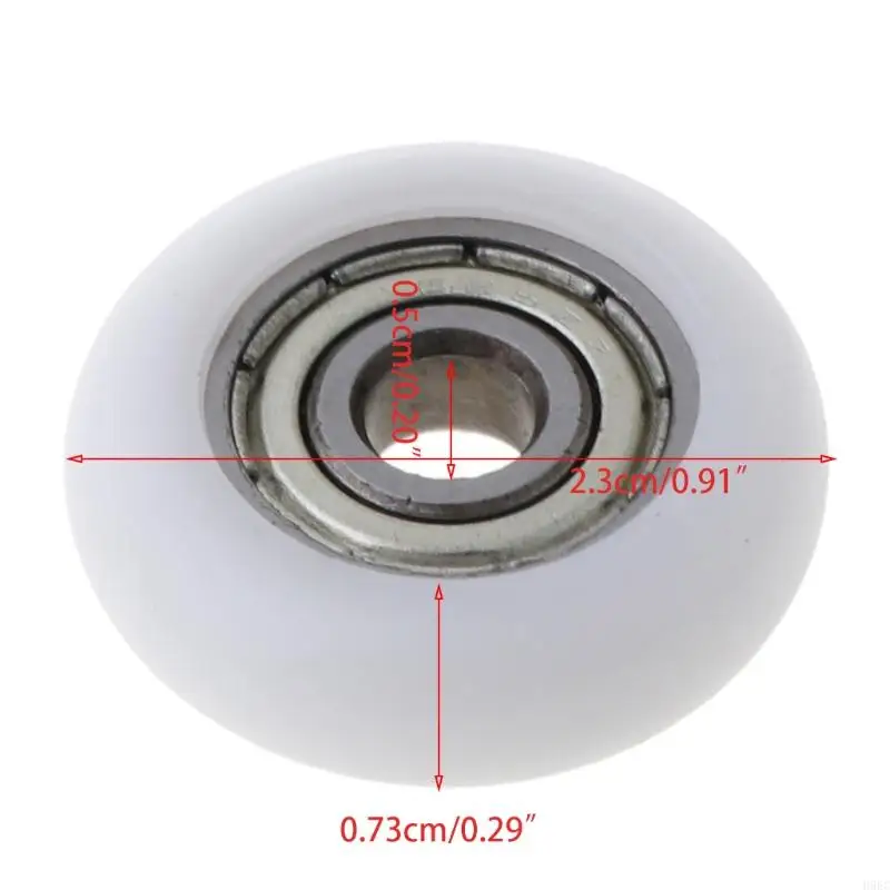 H9ec 10 pcs 5x23x7.3mm 나일론 플라스틱 카본 스틸 베어링 풀리 바퀴 임베디드 그로