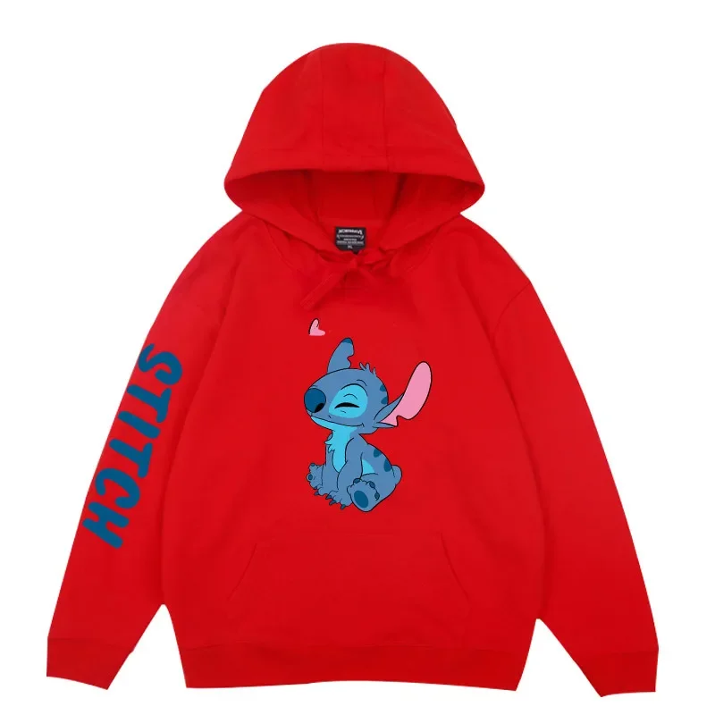 2024 New Fashion  Disney Winter Couples Hoodie Stitch Sweater Loose Jacket Clothes Women\'s Tops