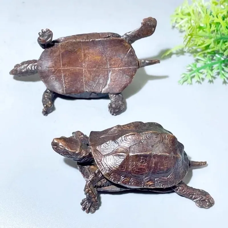 Vintage Copper Bagua Feng Shui Dragon Turtle Statue Desk Small Ornament Home Decoration Craft Accessories Animal Figurine view 4