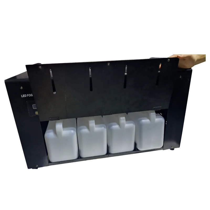 Machine à bulles de fumée LED 3000W à 4 trous RGBW avec télécommande DMX, équipement de pulvérisation de bulles de scène 1500W à double trou pour DJ et mariages