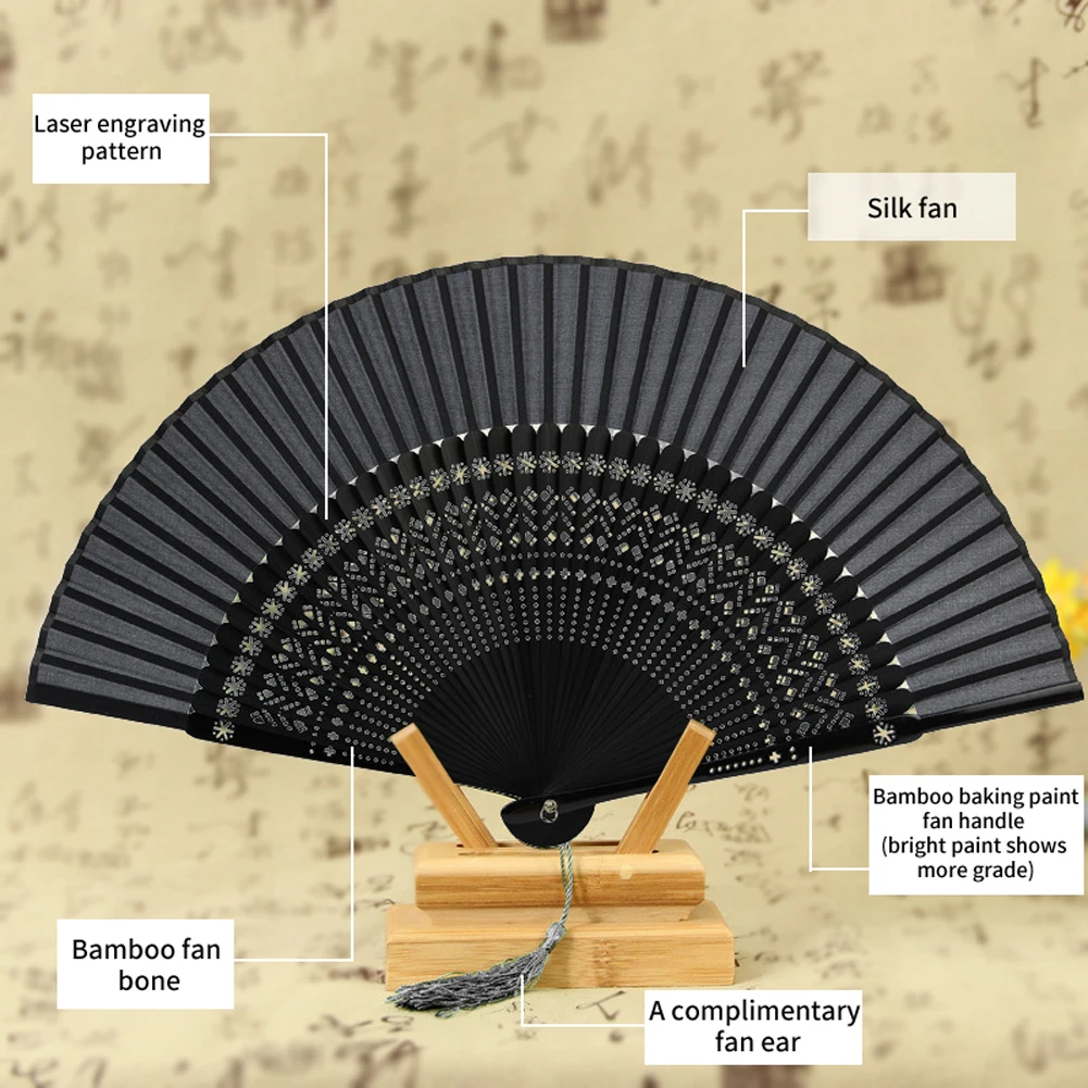 Silks Bone Fan Chinese style Hundred Folding Fan Bamboo Bone Hand Fan  Chinese Hand Fan classical Dance Fan Craft Fan