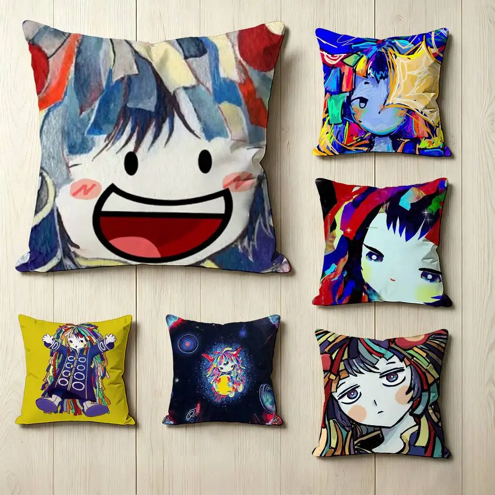 K-Kikuo Mascot H-Hoshi-kun Square Double-Sided printed Pillow Case Bedroom Bedside Pillow Sofa Cushion Cover