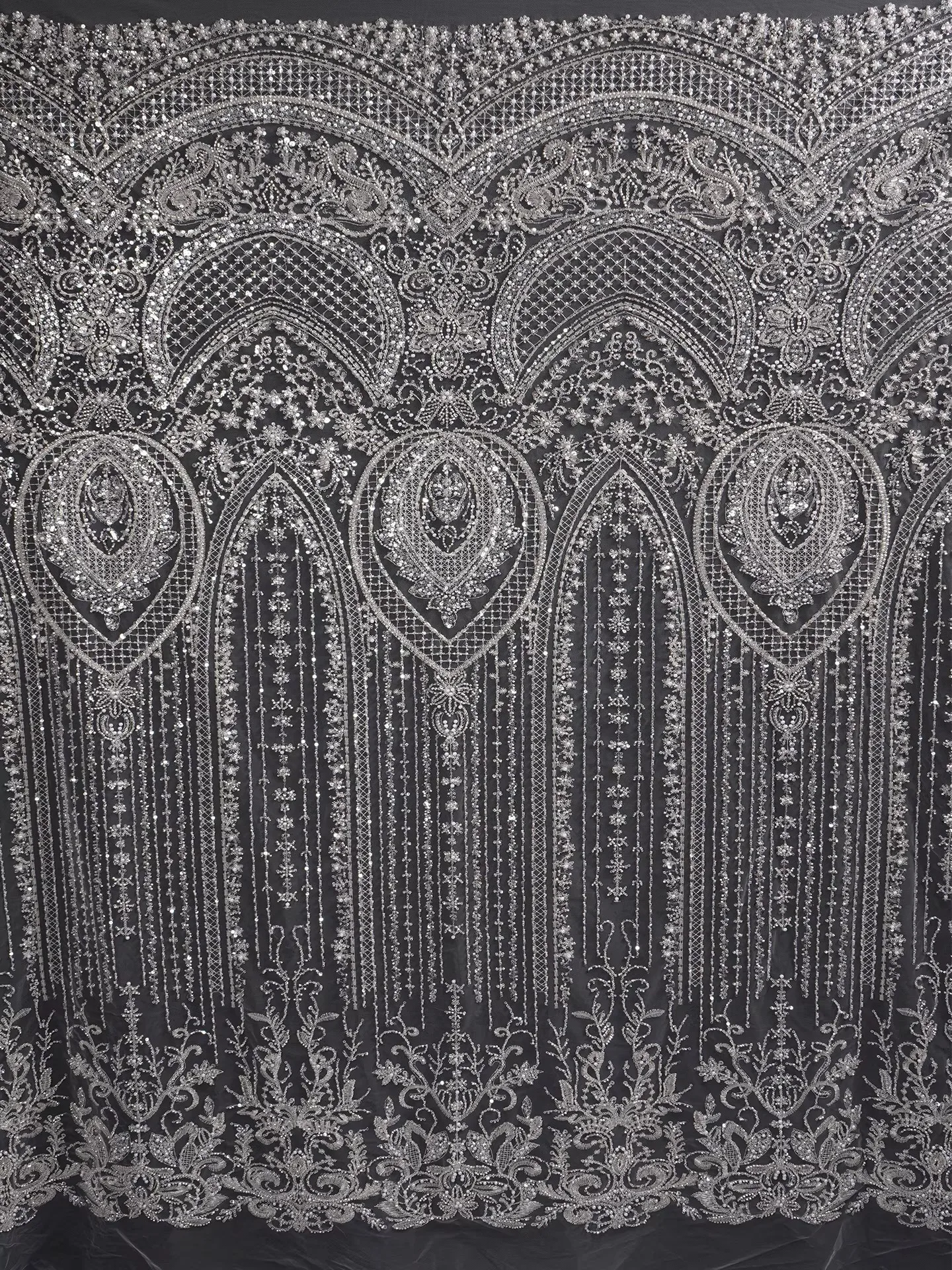 

1 ярд, вышивка бисером и блестками, белая сетчатая марлевая ткань высокой плотности, ручная работа, сделай сам, украшения для штор, ткань для платья