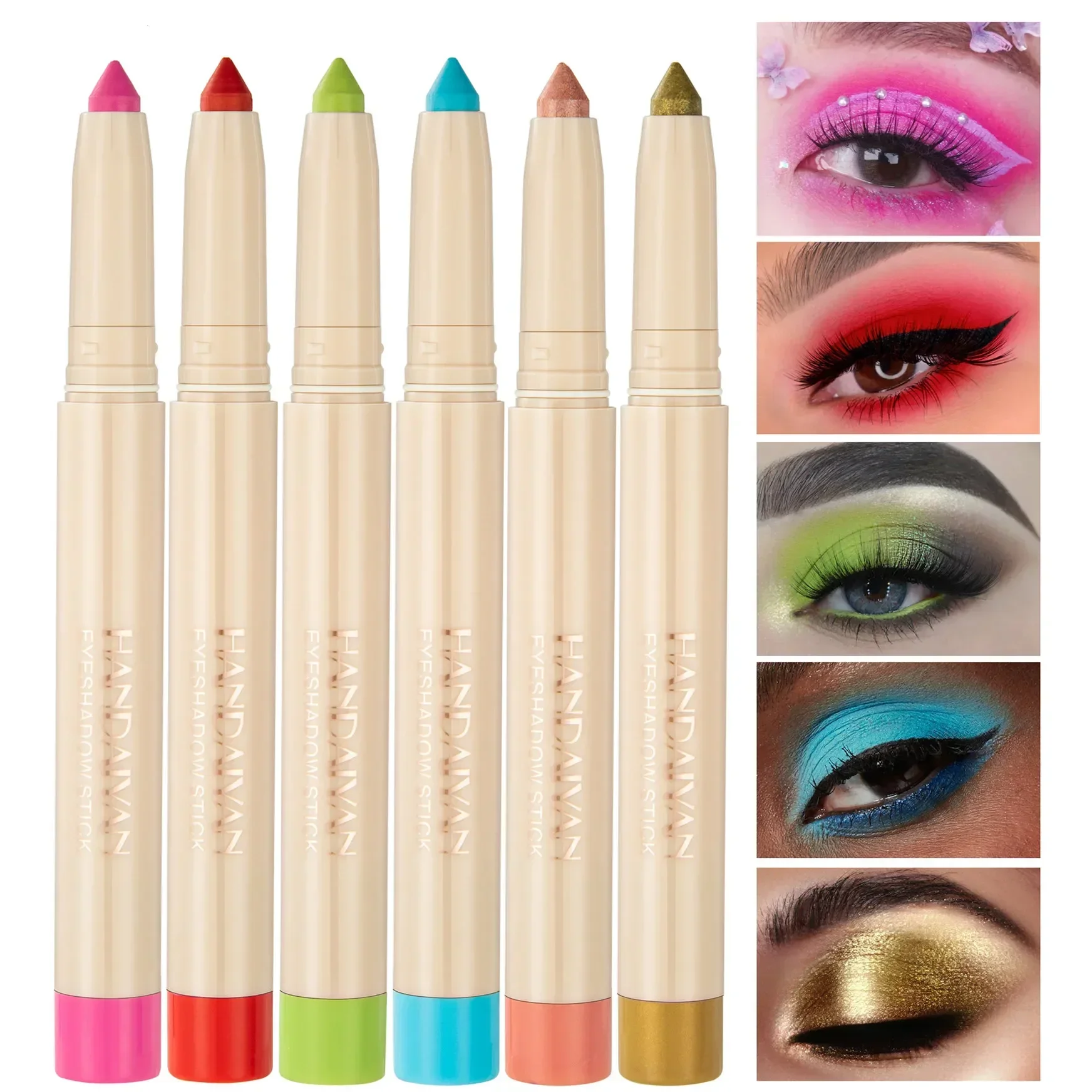 Wasserdichter perlmutt farbener Lidschatten-Bleistift stift 22 Farben anhaltender Glitzer-Schimmer Lidschatten stift Eyeliner Stick Augen Make-up-Werkzeuge