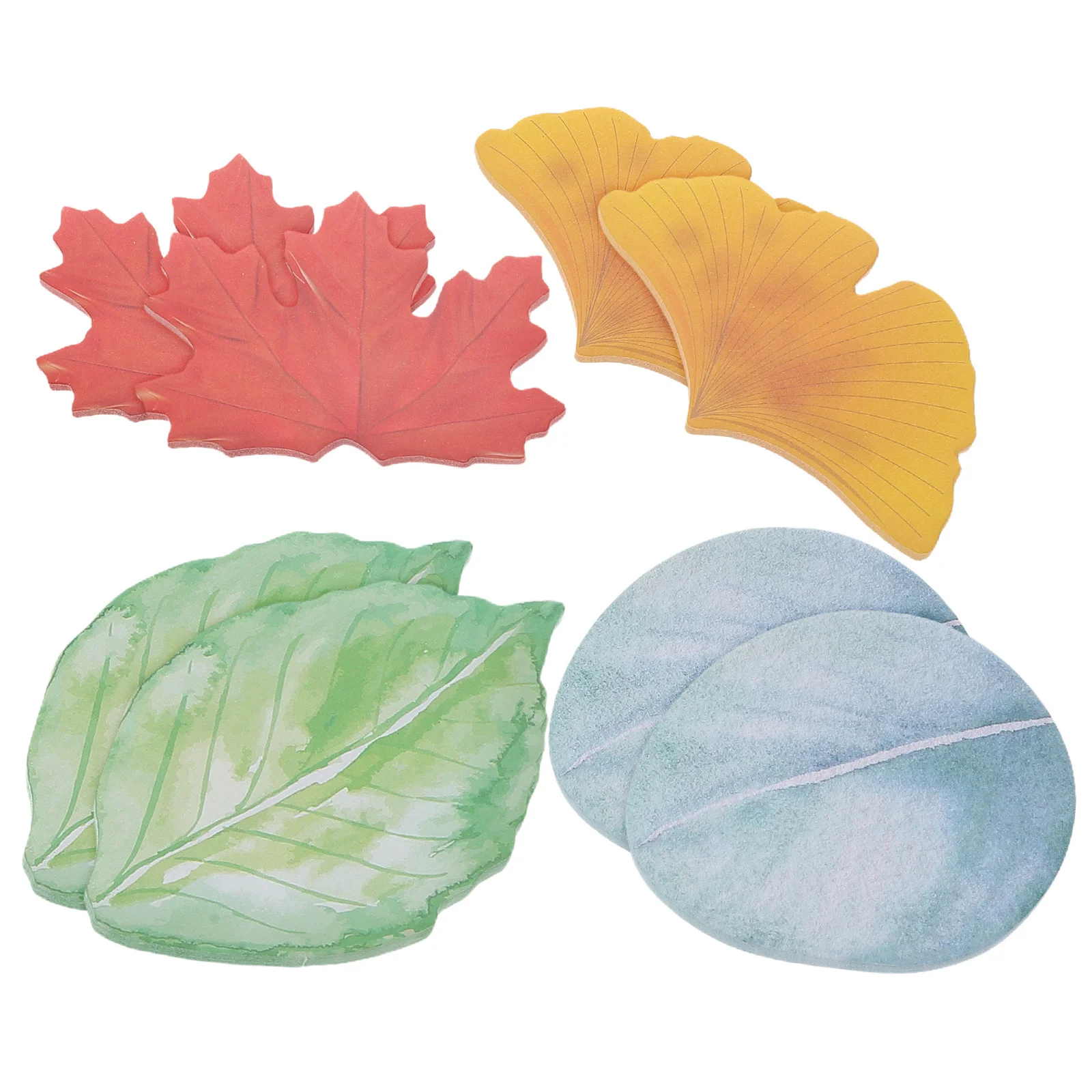 8Pcs Leaf Pads Tearable Paper Memo Stickers Portable Repositionable Office Reminders Sticker for Notepad