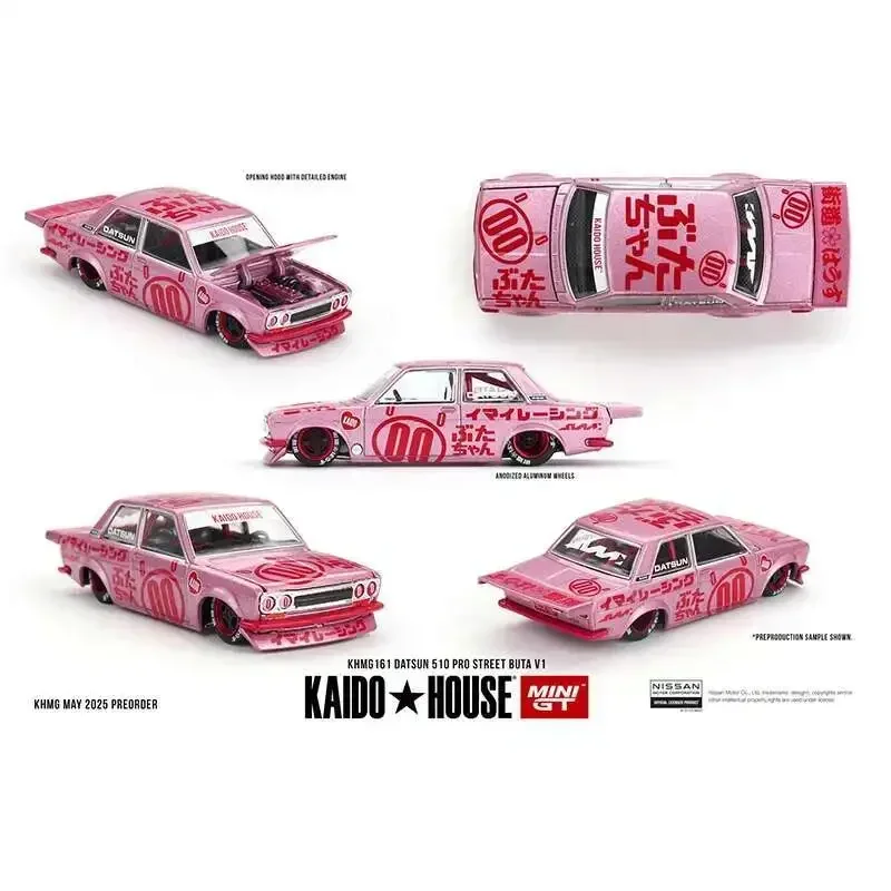 

PreSale KHMG 161 1:64 Datsun 510 Pro Street Buta V1 Openable Hood Diecast Car Model Kaido House MINIGT
