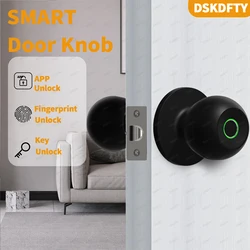 Vingerafdruk Deurslot Voor Slaapkamer Smart Lock Biometrische Deurknop Slot Met App Bediening Voor Slaapkamers Garderobe Appartementen Kantoren