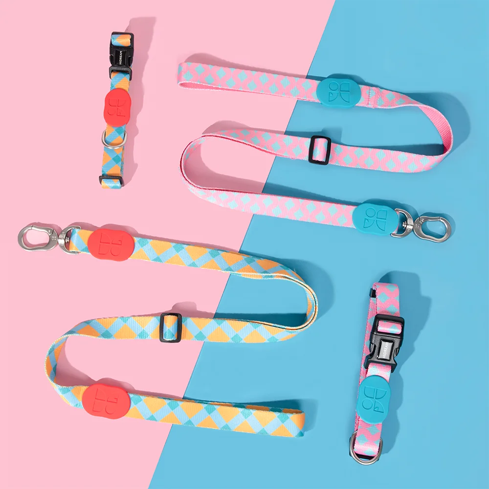 Dog Collar And Multifunction Leash Anti-Pull Adjustable Soft Polyester Collar Necklace Personalized Accessories For Pets