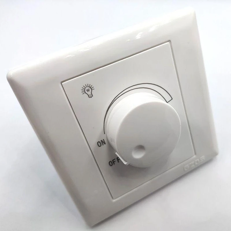 AC220V Dimming Switch 300W LED Light Controllable Silicon Dimmer Knob Panel Lighting Controller