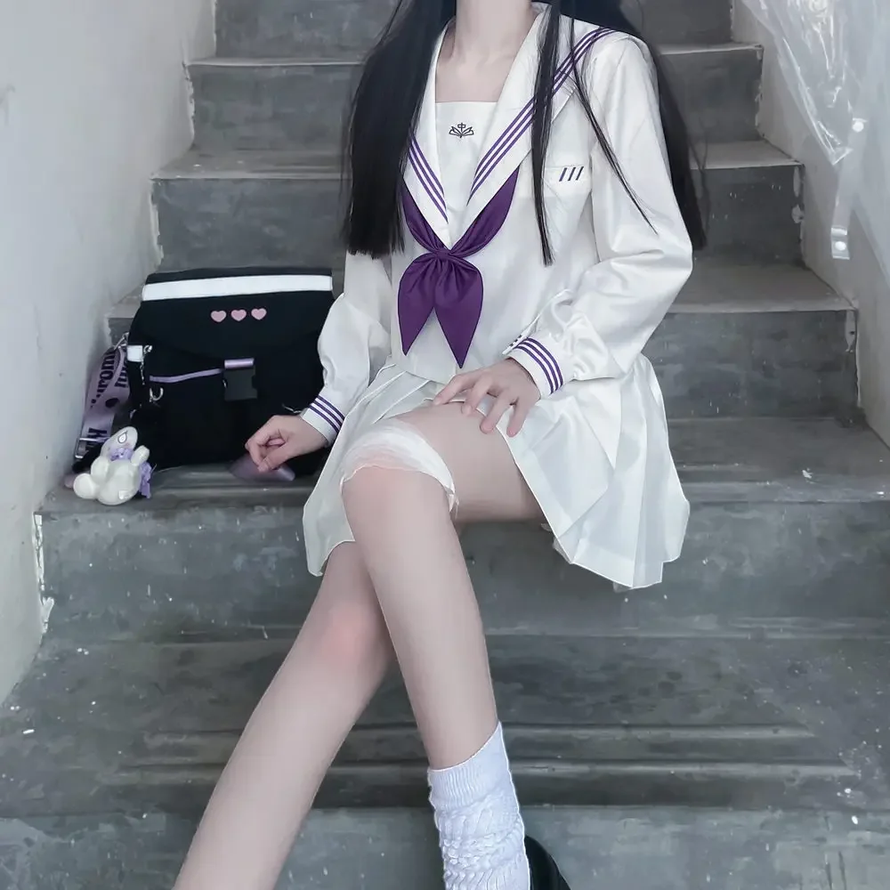 jk uniform Japanese student JK sailor suit long-sleeved intermediate suit Cosplay-Friendly Uniform Cute Japanese Style Uniform