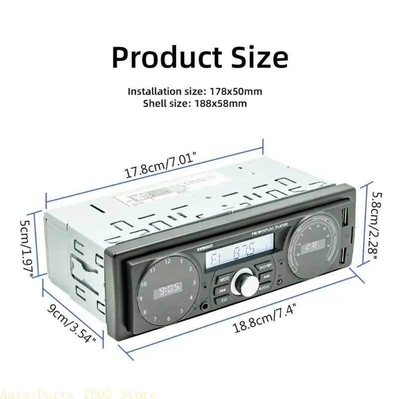 e21C Car Radio System Blue-Tooth System MP3 Player Car Stereo مع شاشة وقت درجة الحرارة