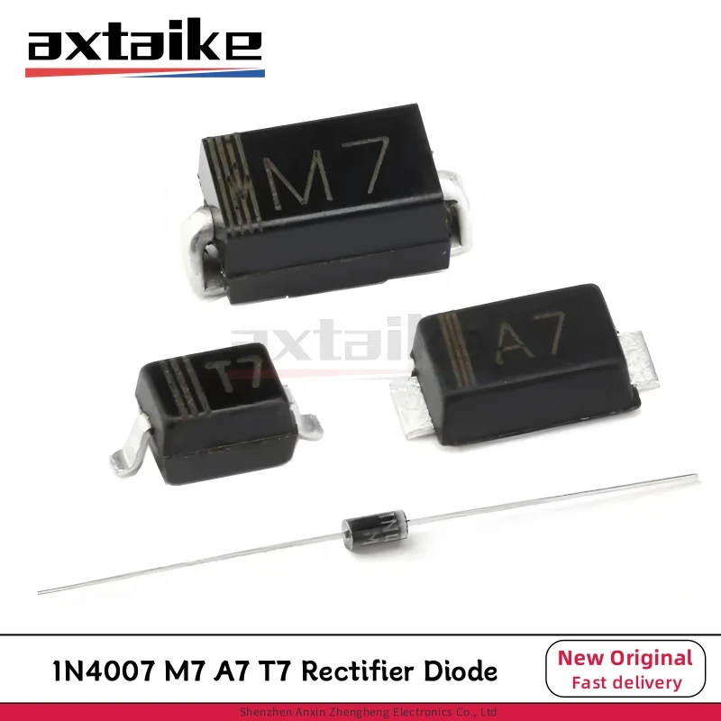 

100PCS 1N4007 IN4007 1N4007W 1N4007WS DO-41 M7 SMA DO214-AC SOD123FL SOD323 1A 1000V 1KV 4007 DIP A7 T7 D7 SMD Rectifier Diode