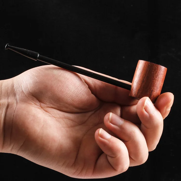 Red Sandalwood Popeye Pipe - Straight Cut Solid Wood Pipe - Men's Personalized Portable Pipe