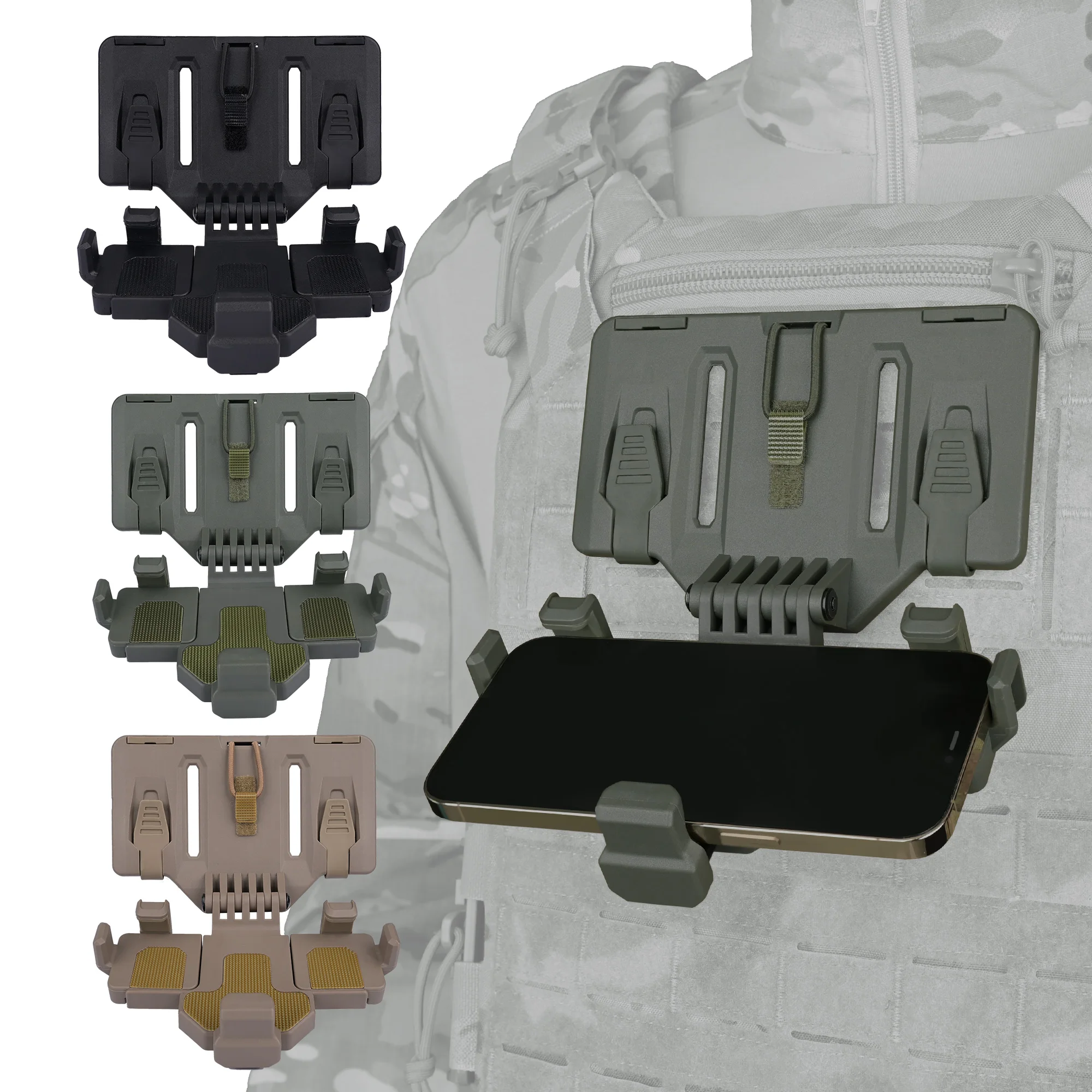 Tactical Multi-Purpose Phone Holder II MOLLE Folded Navigation Board Tri-Claw Warfalcon Mobile Hunting Vest Compatible