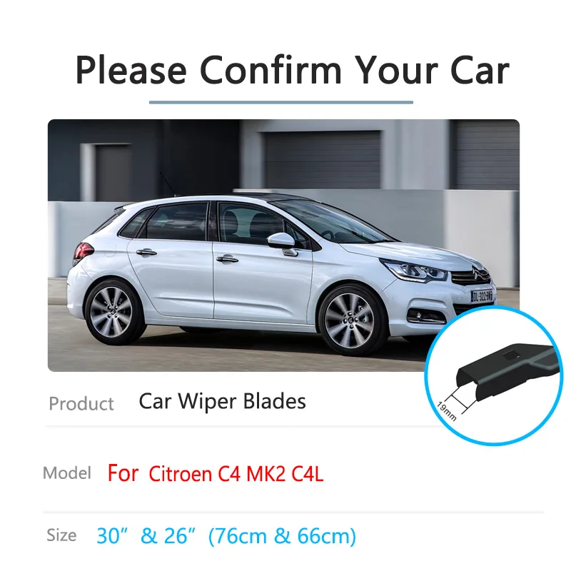 Car Front Wiper Blade For Citroen C4 B7 MK2 C4L 2011 2012 2013 2014 2015 2016 2017 2018 Windscreen Windshield Accessories Auto