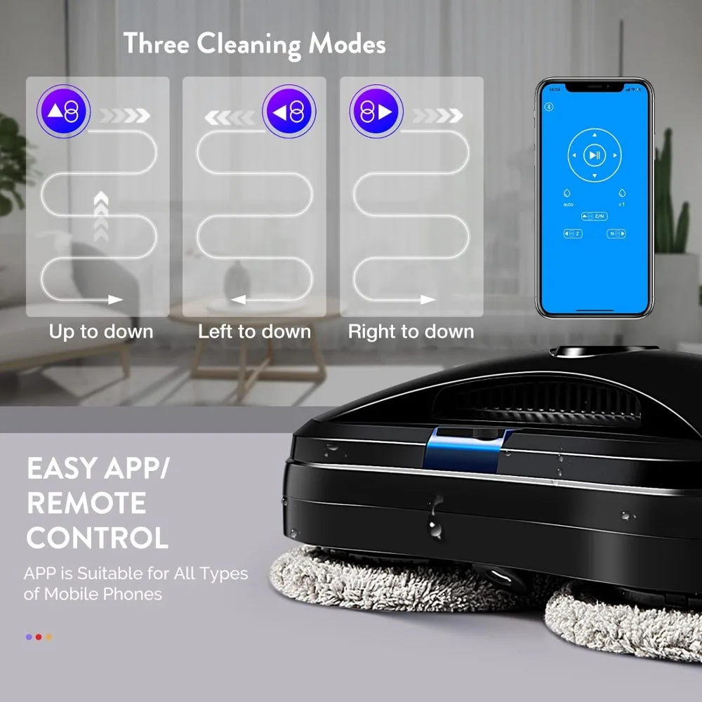 Smart Window Cleaner Robot, with Ultrasonic Auto Water Spray Window Cleaning Robot with APP/Remote Control, for Windows/Tiles