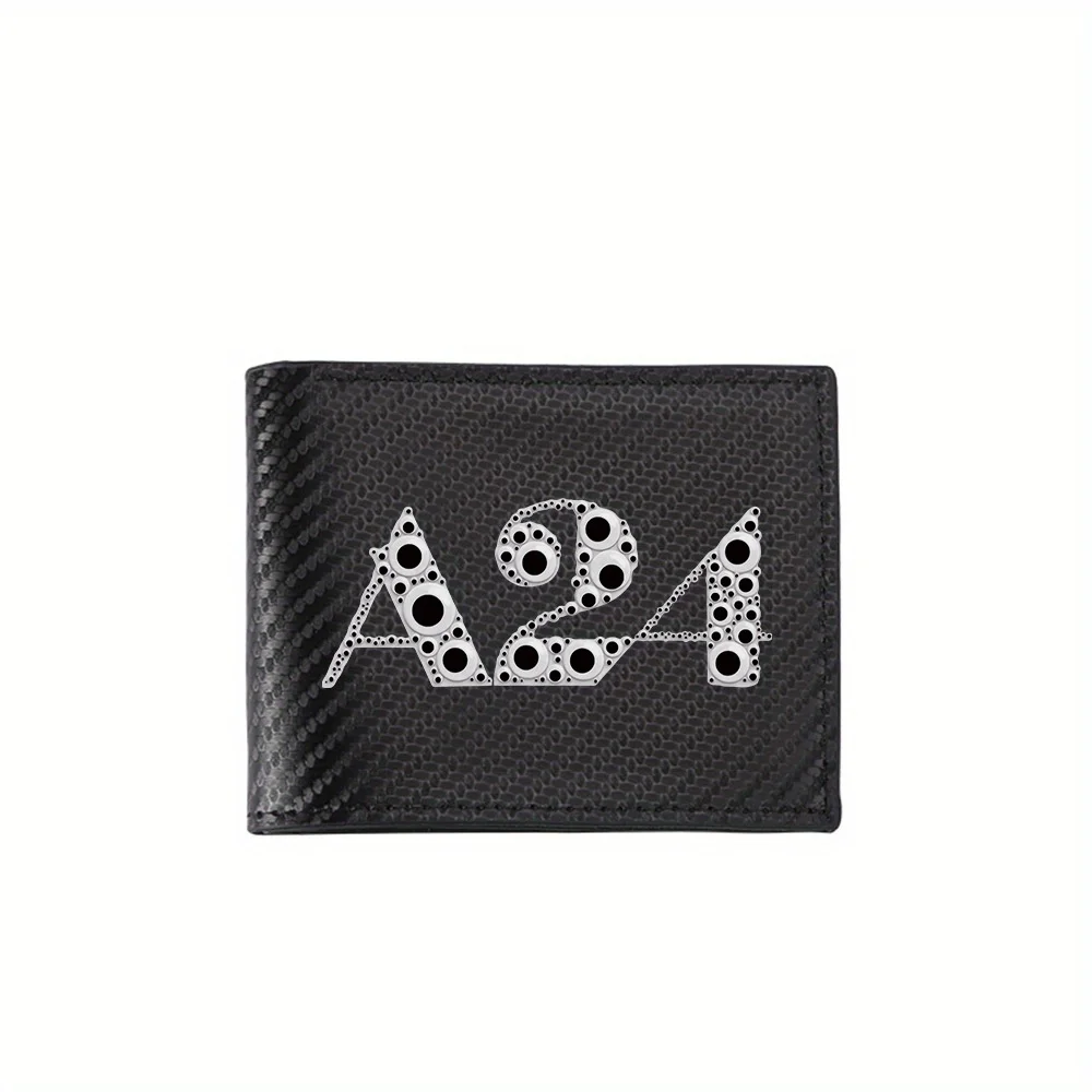 White bubbles circles A24 letters design Men's Wallets Simple Business Modern Stylish Printing Design Gifts For Father Boyfriend