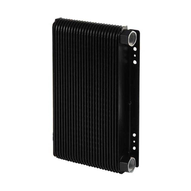 Black Oil Cooler Universal 24 Row 48-Plate Transmission w/ AN6 / AN8 / AN10 / AN12 Adapter For VW Baja Bug Beetle Aluminum