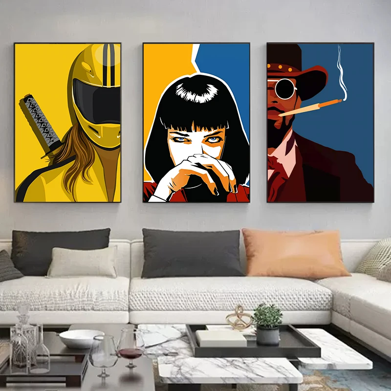 Modern Classic Movie Poster Pulp Fiction Prints On Canvas Painting Wall Art Pictures For Bar Room Home Decoration Mural