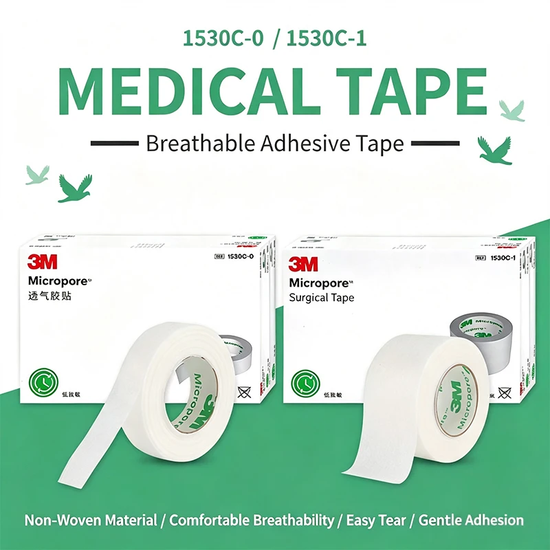 3M Micropore Surgical Tape 1530 White Highly Breathable Gentle Adhesion Hypoallergenic Tape