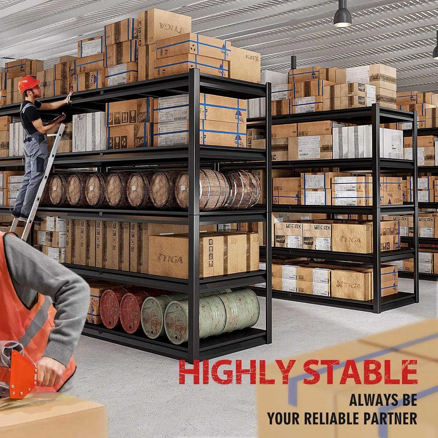 55 "W Garageplanken, 3000 Pond Garage Opslag Planken Zware Rekken Verstelbare Metalen Rekken 1 Pak