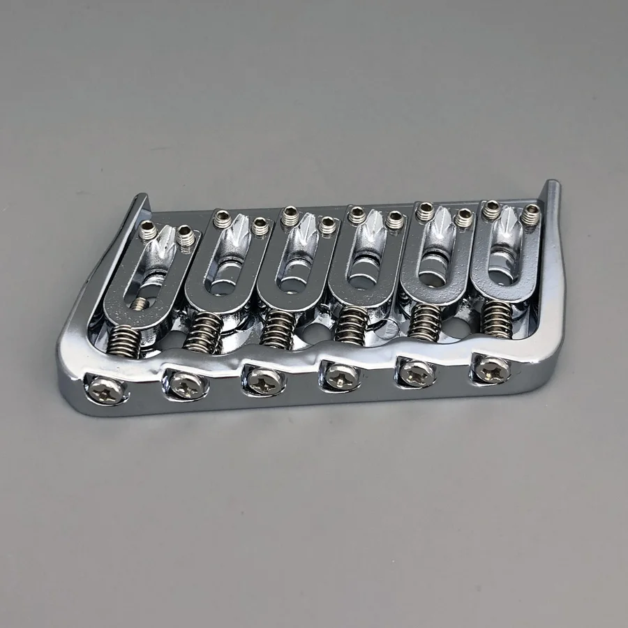 6 String Multi-Scale Fixed Guitar Bridge 18 Degree Angle Chrome