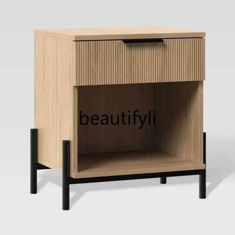 

North American Black Walnut Bedroom Bedside Table Hotel B & B Modern Simple Double Pump Tall Locker0420