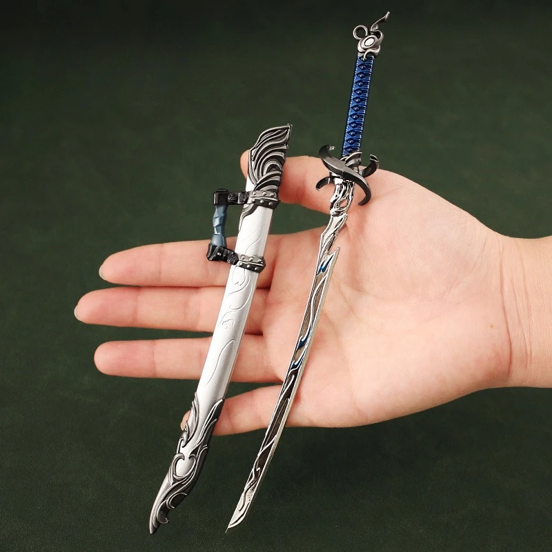 22 cm/8.66in Naraka: Bladepoint Game Perifere Cosplay Zwaard Wapen Metalen Omhulde Model Speelgoed Ornament Collectie Desktop Display